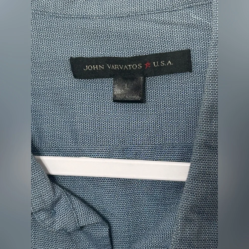 John Varvatos Star USA Vanderbilt Textured Cotton Slub Weave Button Up Shirt - Picture 4 of 8